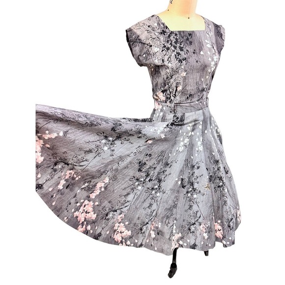 1950s VTG Philmont Sportswear of Miami Grey/Pink Floral Circle Skirt Set M/L - Picture 11 of 15